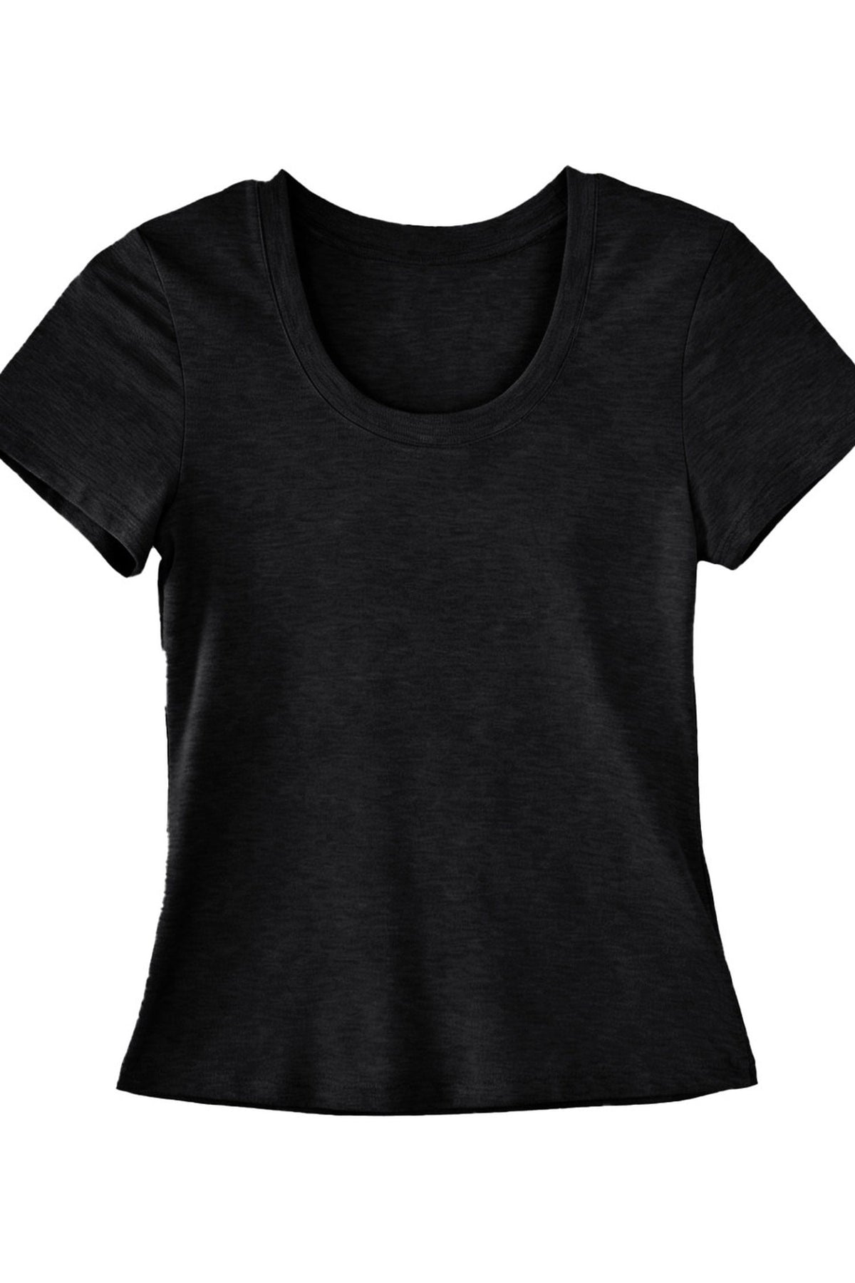 Tencel U-Neck Short-Sleeved T-Shirt
