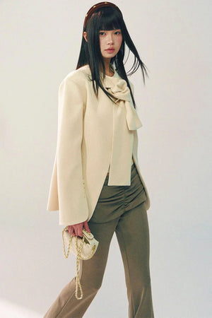Tencel Wool Bow Tie Blazer