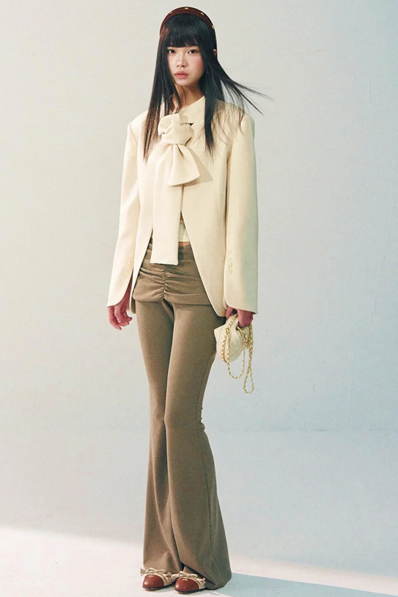 Tencel Wool Bow Tie Blazer