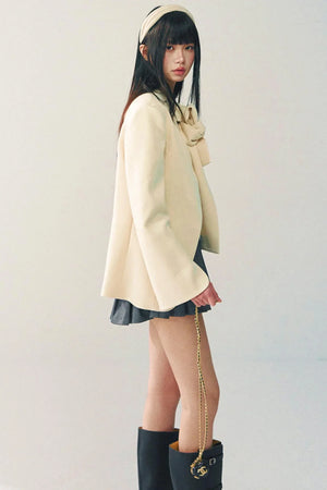 Tencel Wool Bow Tie Blazer