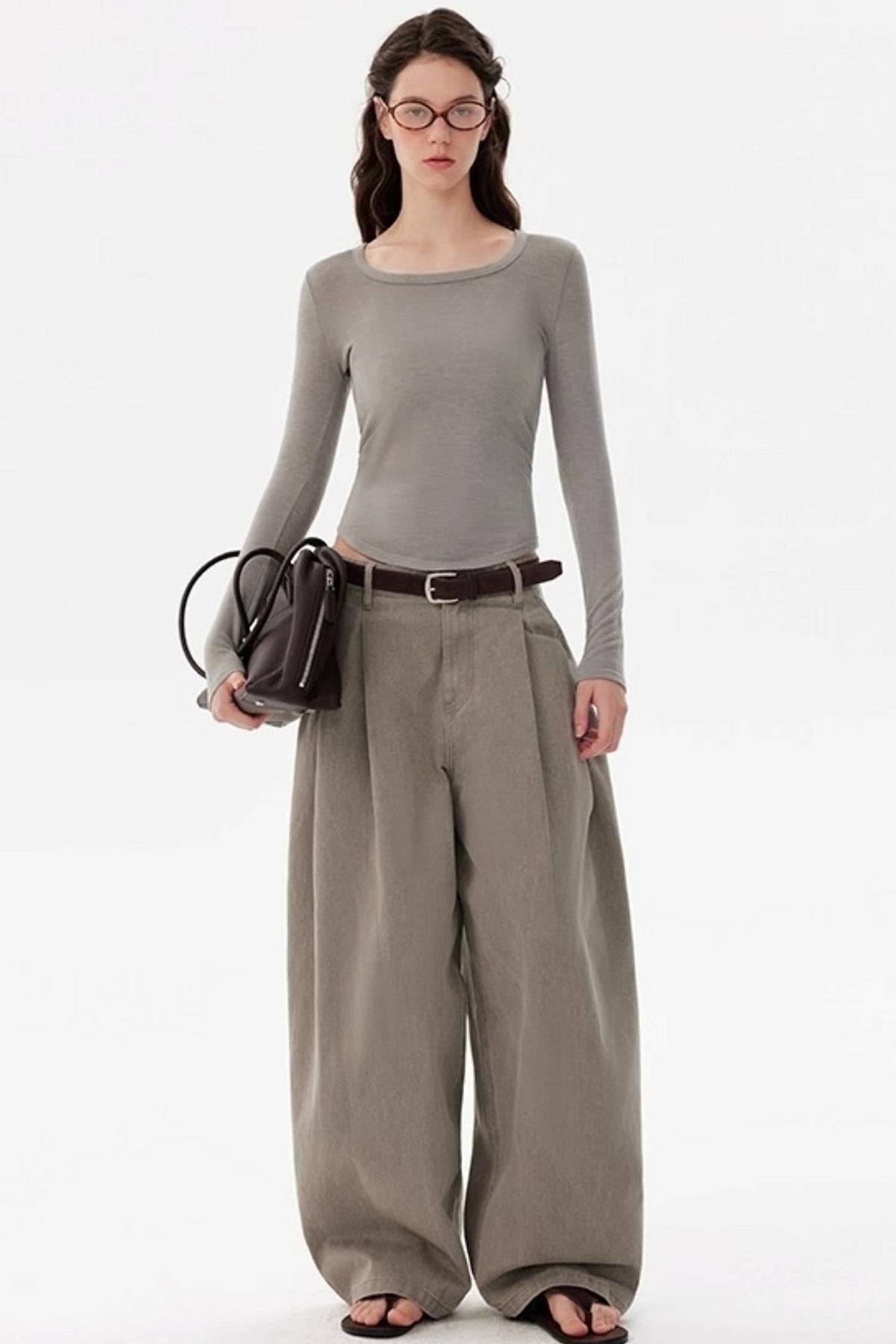 Tencel Wool Crew Neck Top