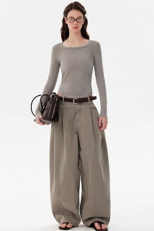 Tencel Wool Crew Neck Top