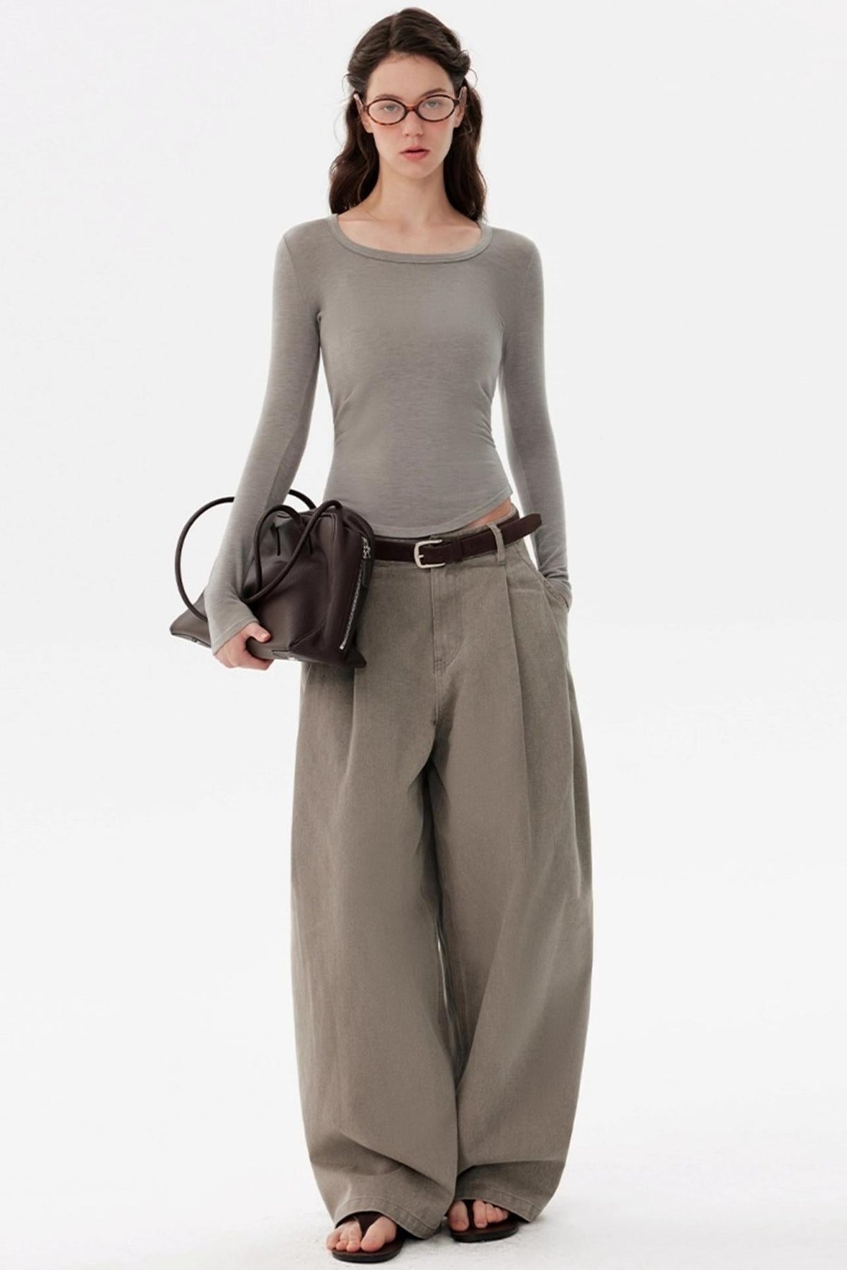Tencel Wool Crew Neck Top