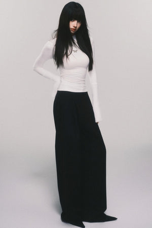 Tencel Wool High Rise Suit Pants