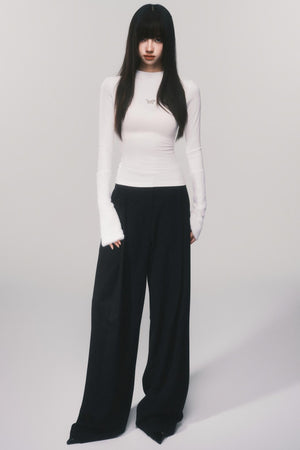 Tencel Wool High Rise Suit Pants