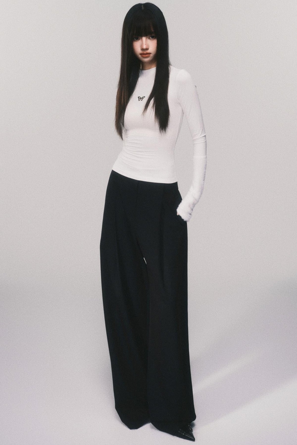 Tencel Wool High Rise Suit Pants