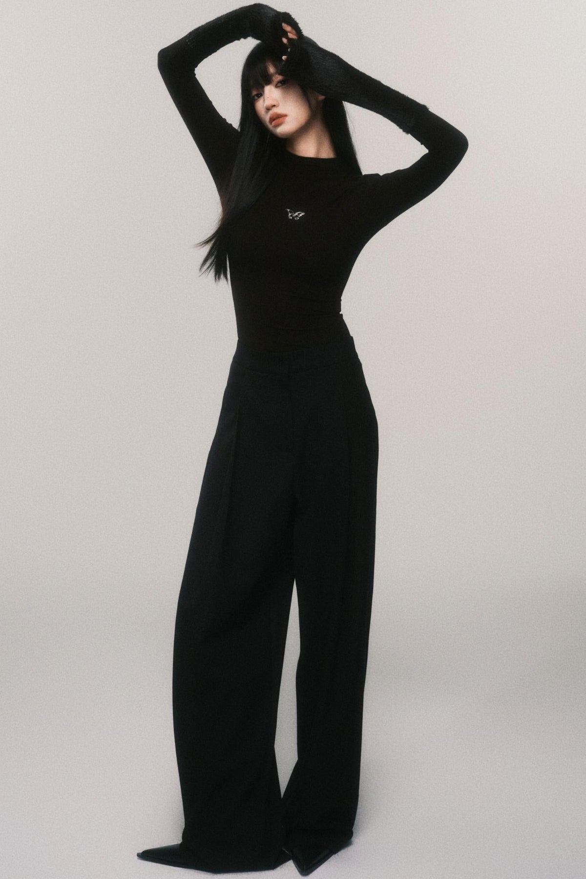 Tencel Wool High Rise Suit Pants