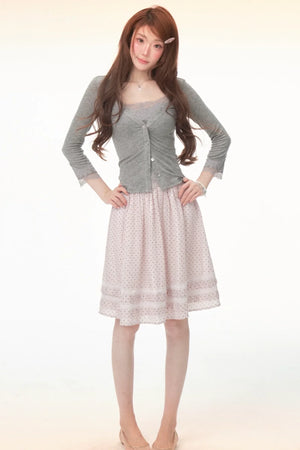 Tencel Wool Lace Camisole & Skirt Set-Up