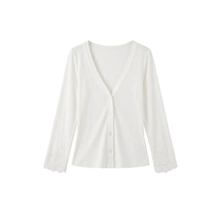 Tencel Wool Lace Cardigan Skirt Set-Up