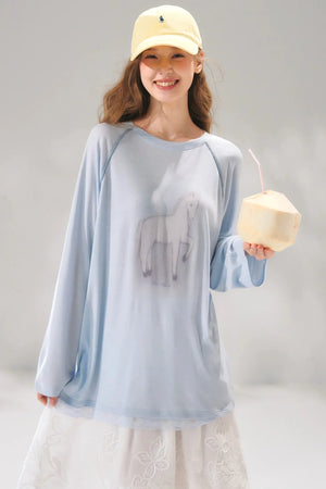Tencel Wool Lace Patchwork Top