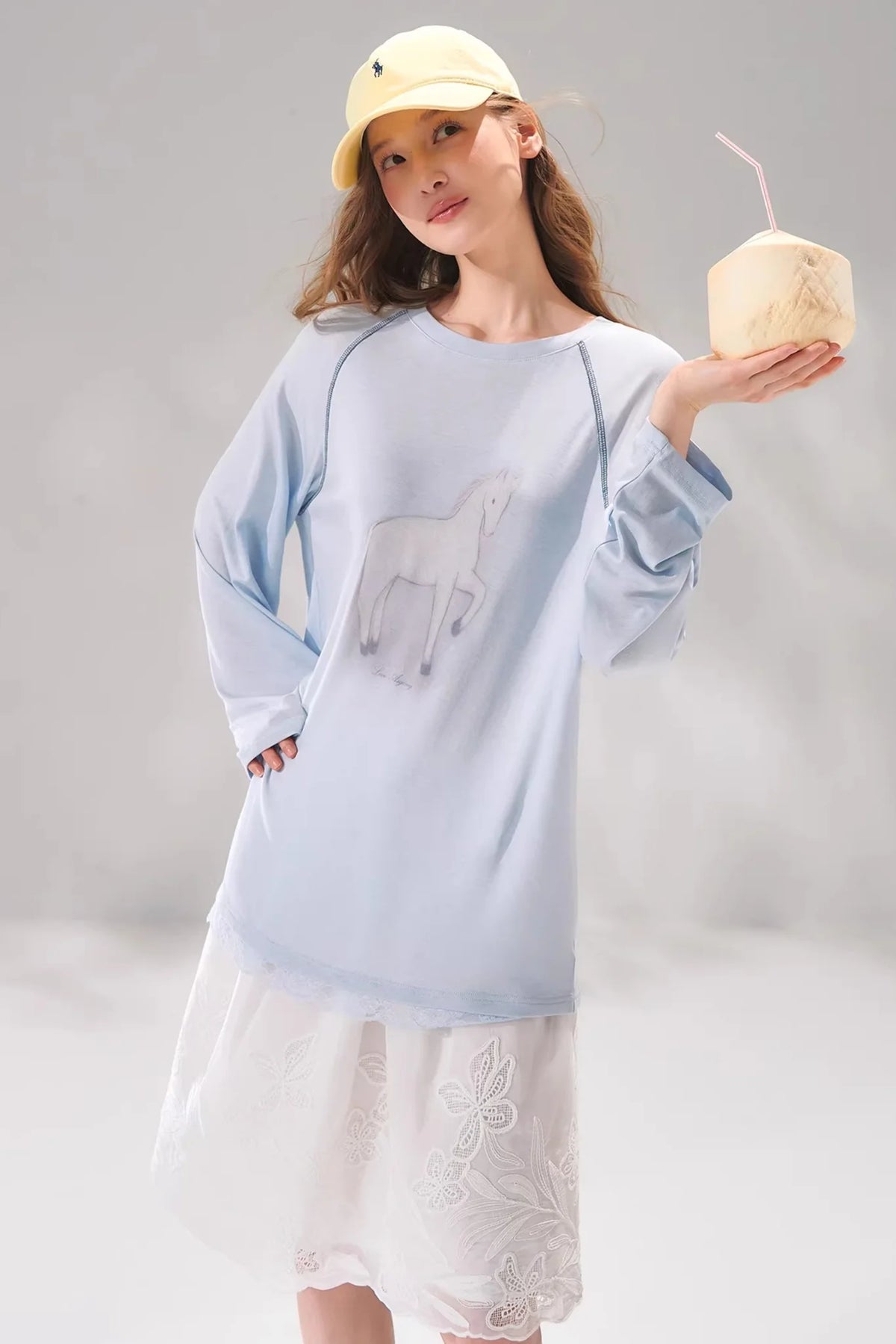 Tencel Wool Lace Patchwork Top
