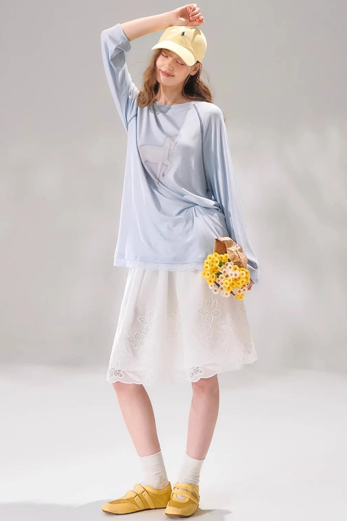 Tencel Wool Lace Patchwork Top