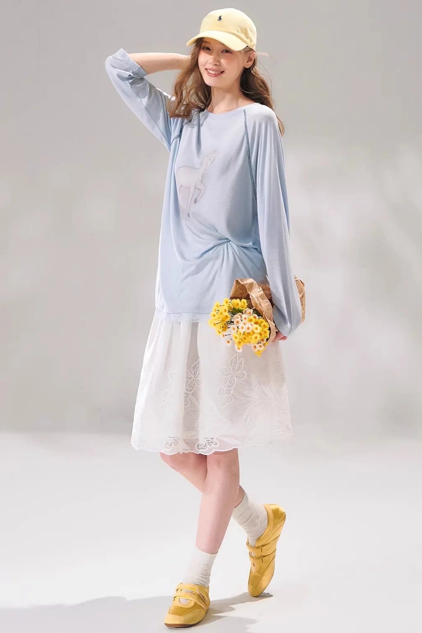 Tencel Wool Lace Patchwork Top