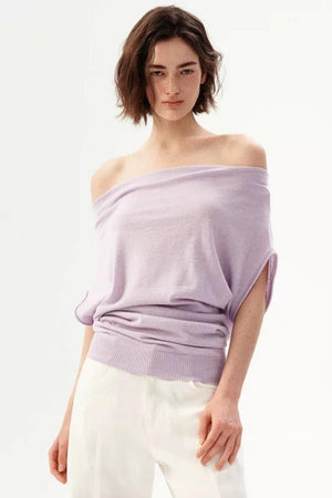 Tencel Wool Off-Shoulder Top