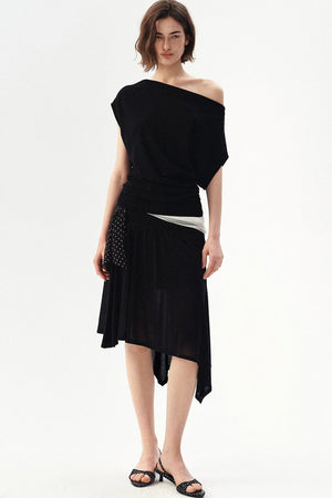 Tencel Wool Off-Shoulder Top