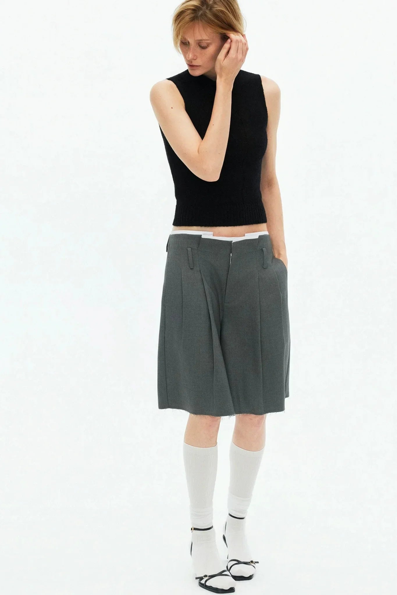 Tencel Wool Pleated Pants