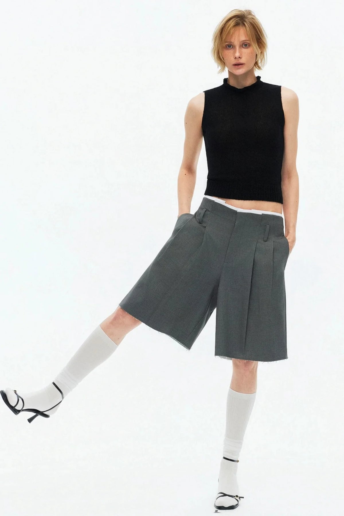 Tencel Wool Pleated Pants