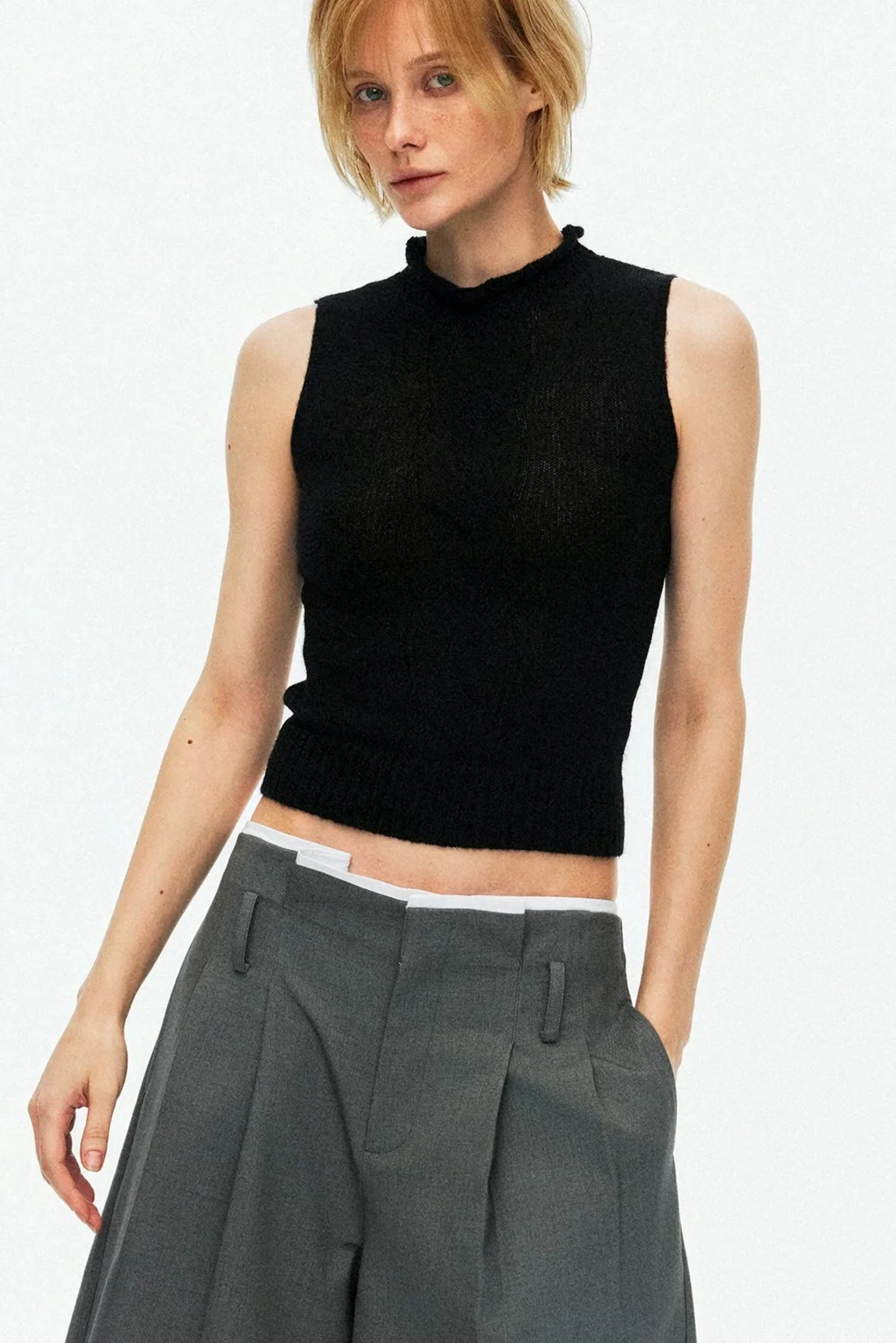 Tencel Wool Pleated Pants