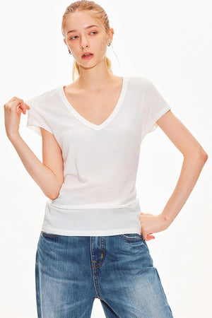 Tencel Wool V-Neck Top