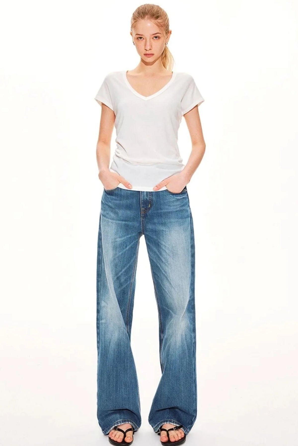 Tencel Wool V-Neck Top