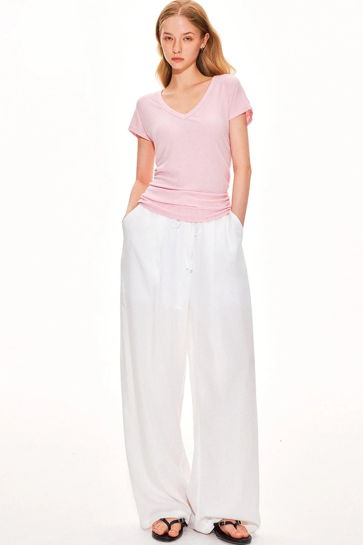 Tencel Wool V-Neck Top