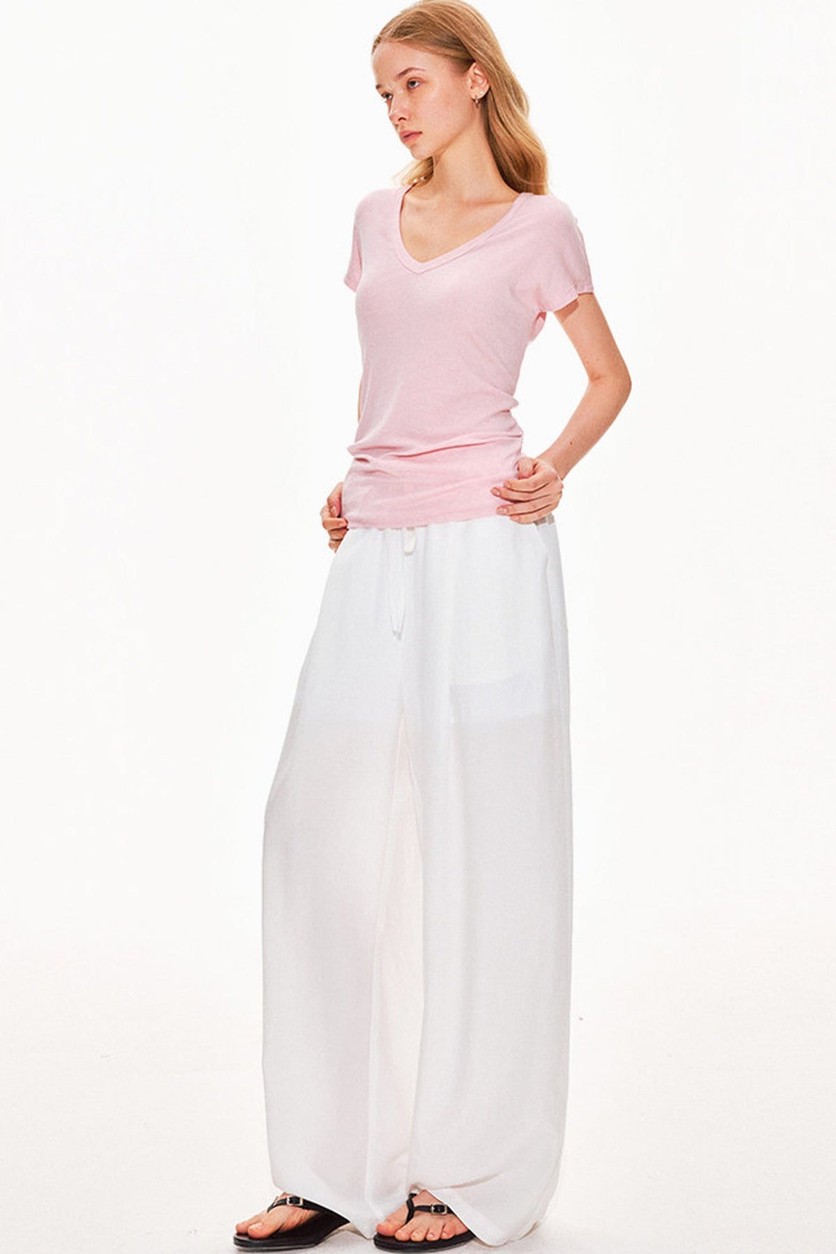 Tencel Wool V-Neck Top