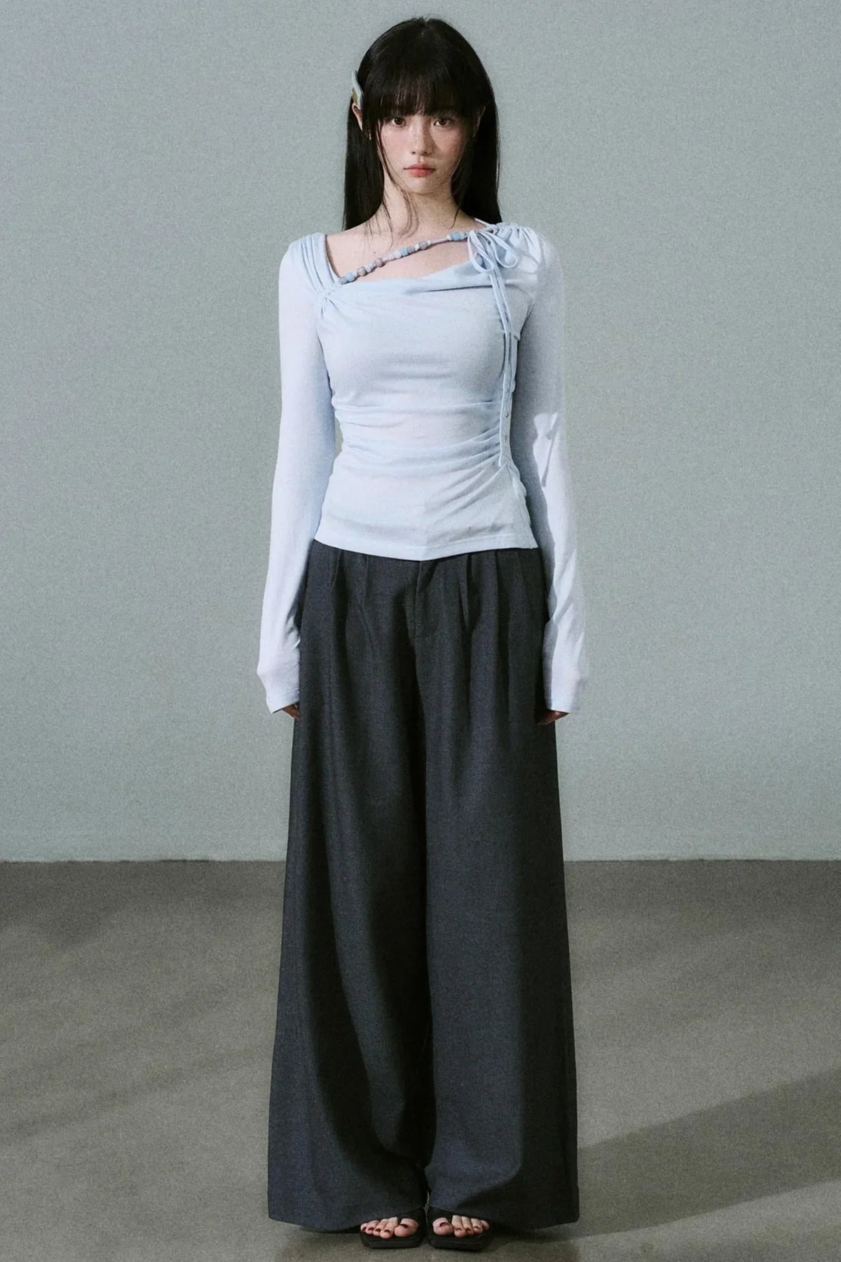 Tencel Wool Wide-Leg Pants