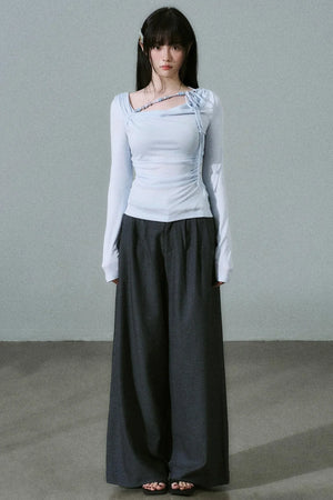 Tencel Wool Wide-Leg Pants
