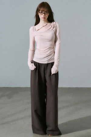 Tencel Wool Wide-Leg Pants