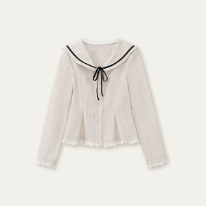 Texture Long Sleeve Waist Shirt Set-Up