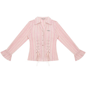 Texture Slim Tie Long Sleeve Shirt