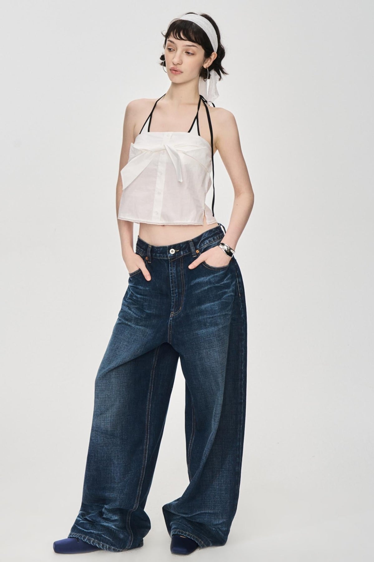 Textured Denim Jeans