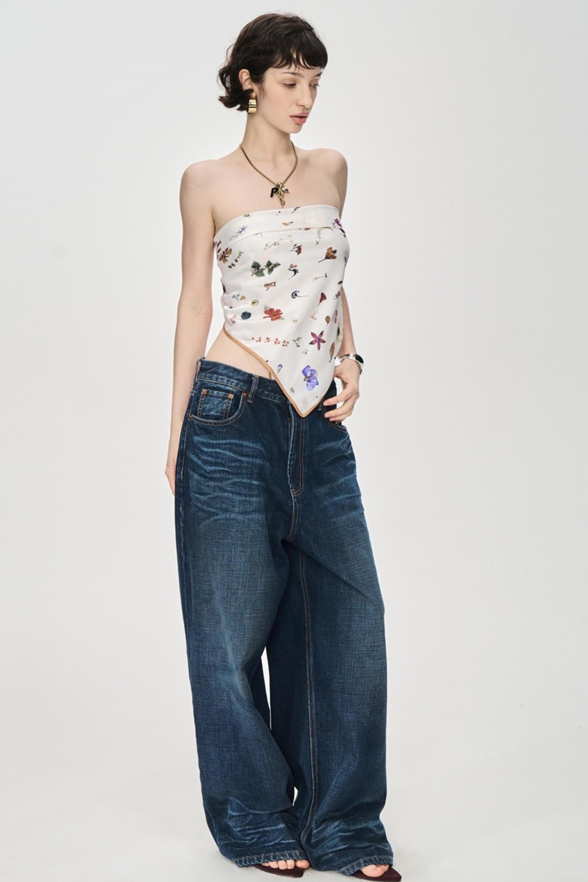 Textured Denim Jeans