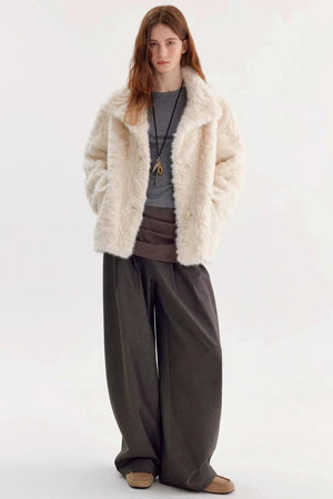 Textured Eco-Friendly Fur Coat
