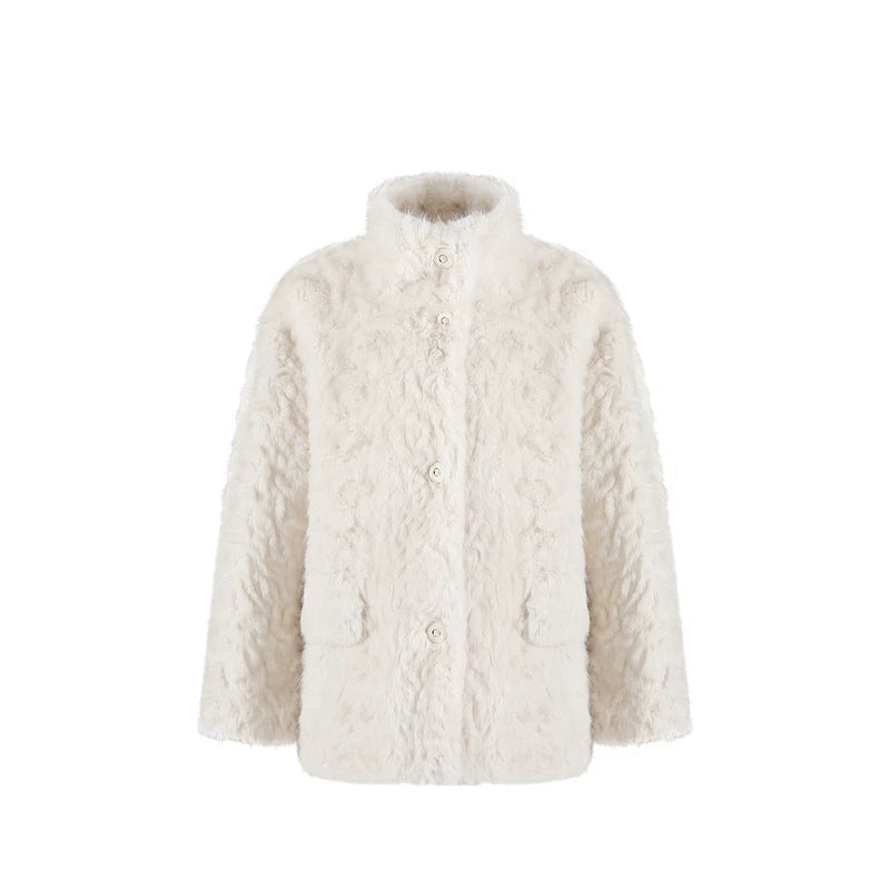 Textured Eco-Friendly Fur Coat