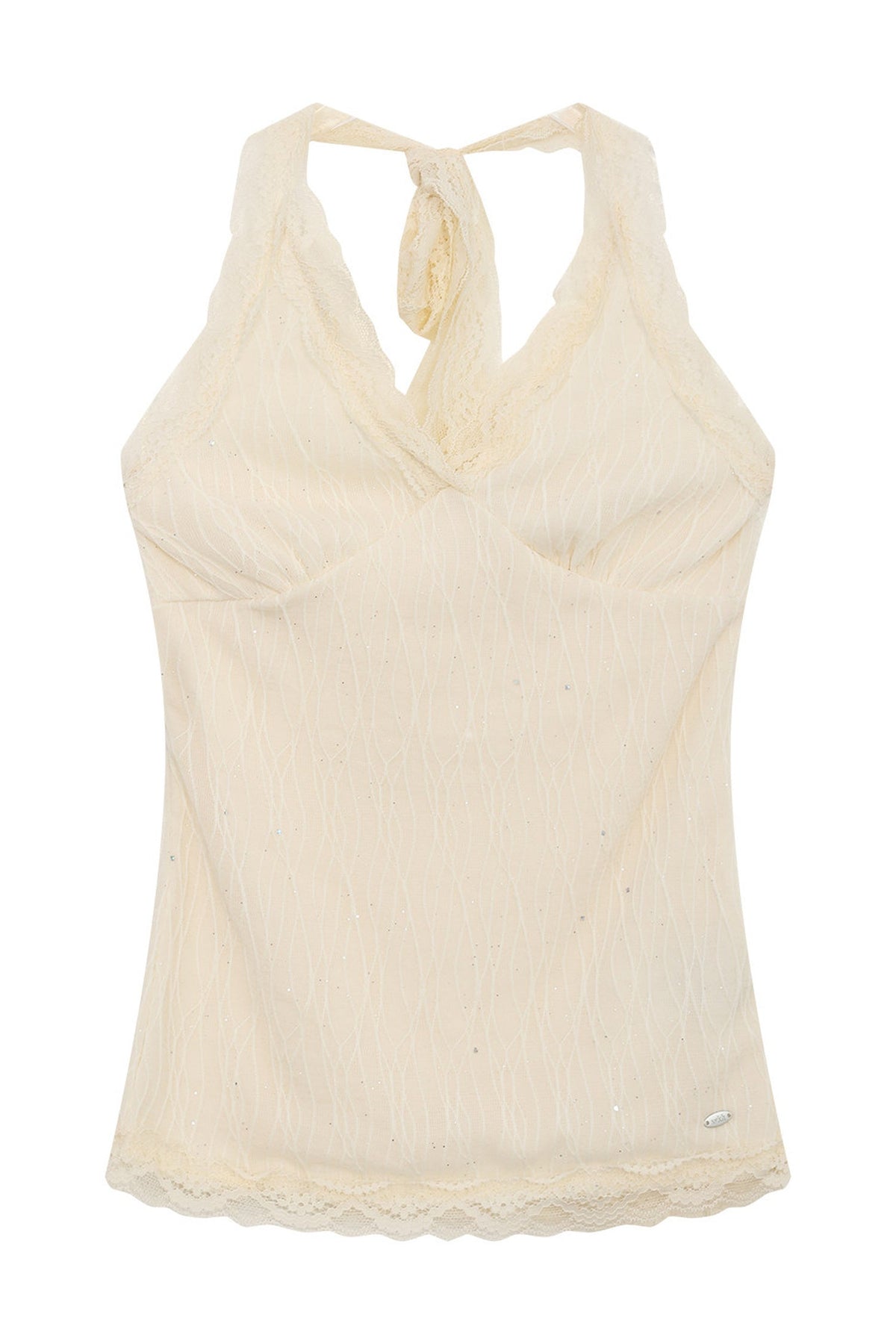 Textured Lace Halter Top And Trousers Set-Up