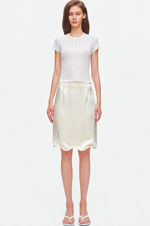 Textured Lace Short Sleeve Top