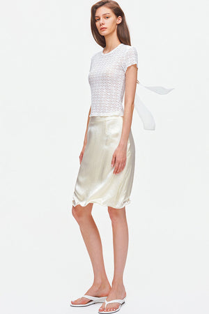 Textured Lace Short Sleeve Top