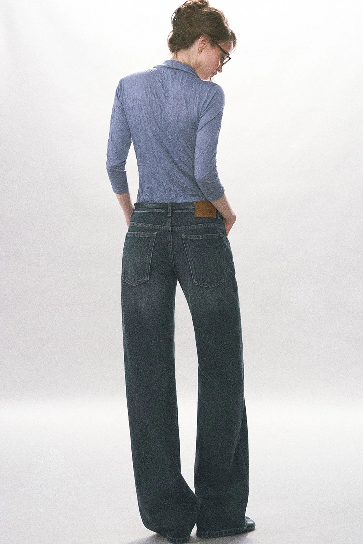 Textured Pleated Button Up Shirt