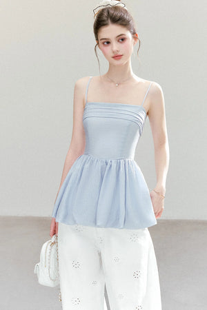 Textured Pleated Hem Top