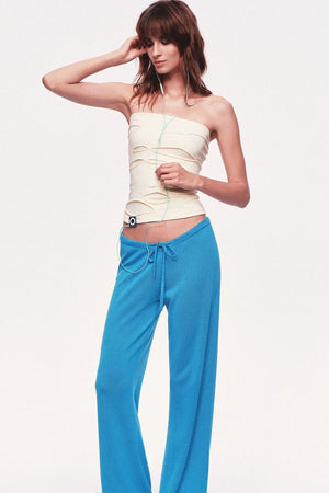 Textured Ripped Cut-Out Strapless Tube Top