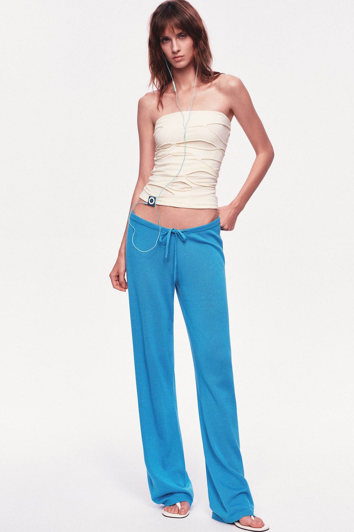Textured Ripped Cut-Out Strapless Tube Top