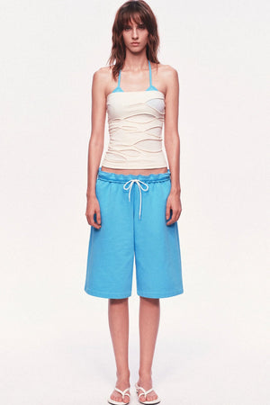 Textured Ripped Cut-Out Strapless Tube Top