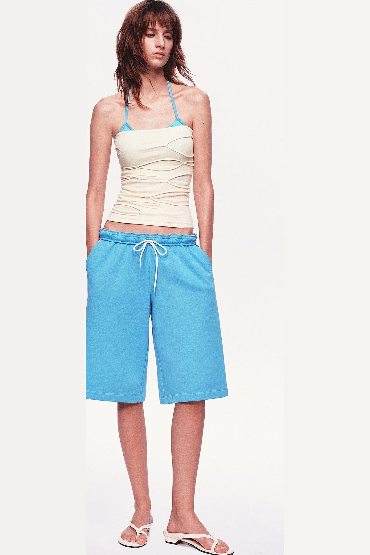 Textured Ripped Cut-Out Strapless Tube Top