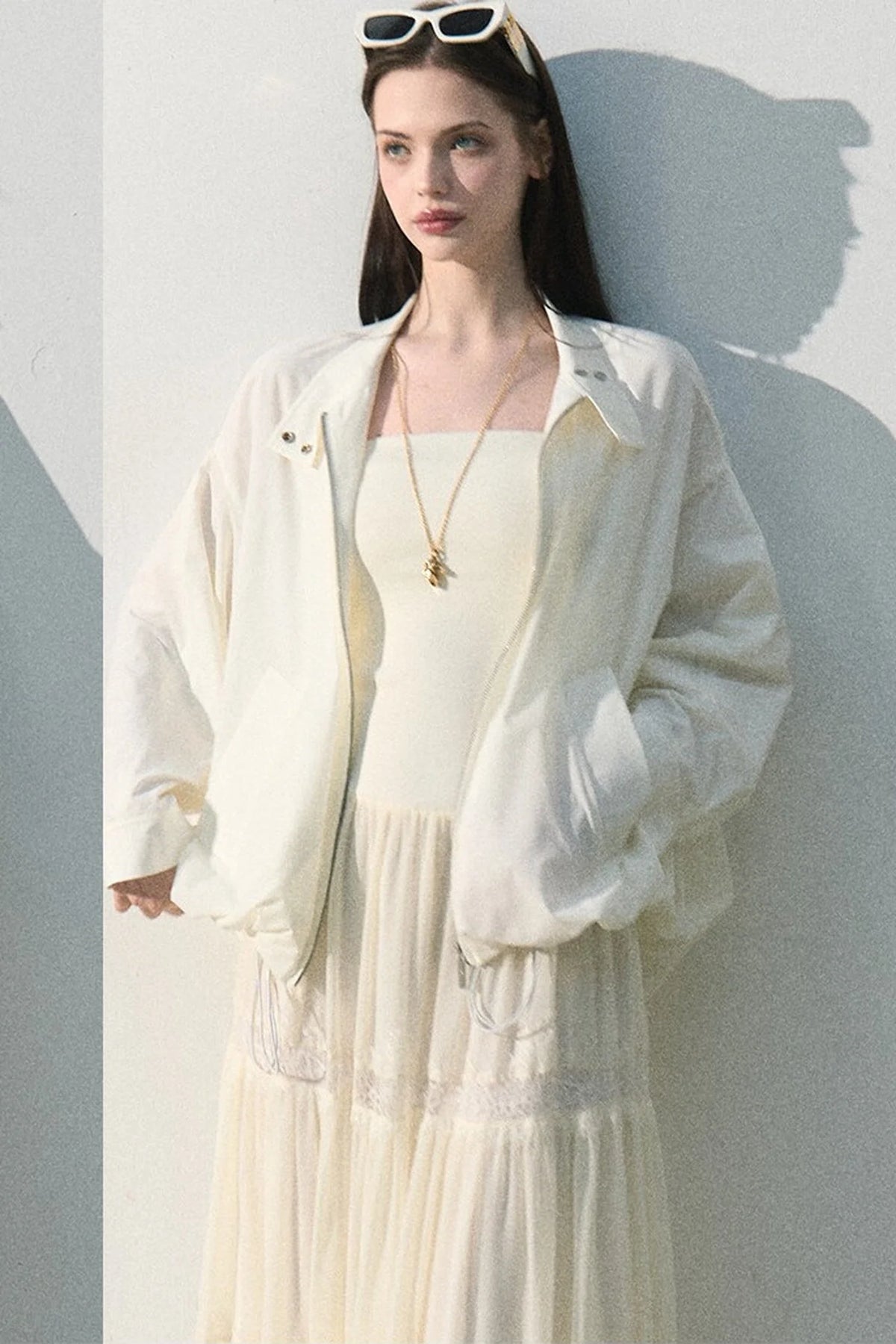 Textured Stand Collar Sun Jacket