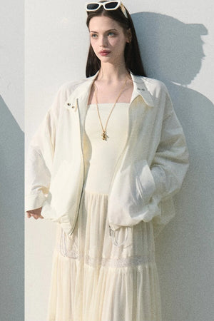 Textured Stand Collar Sun Jacket