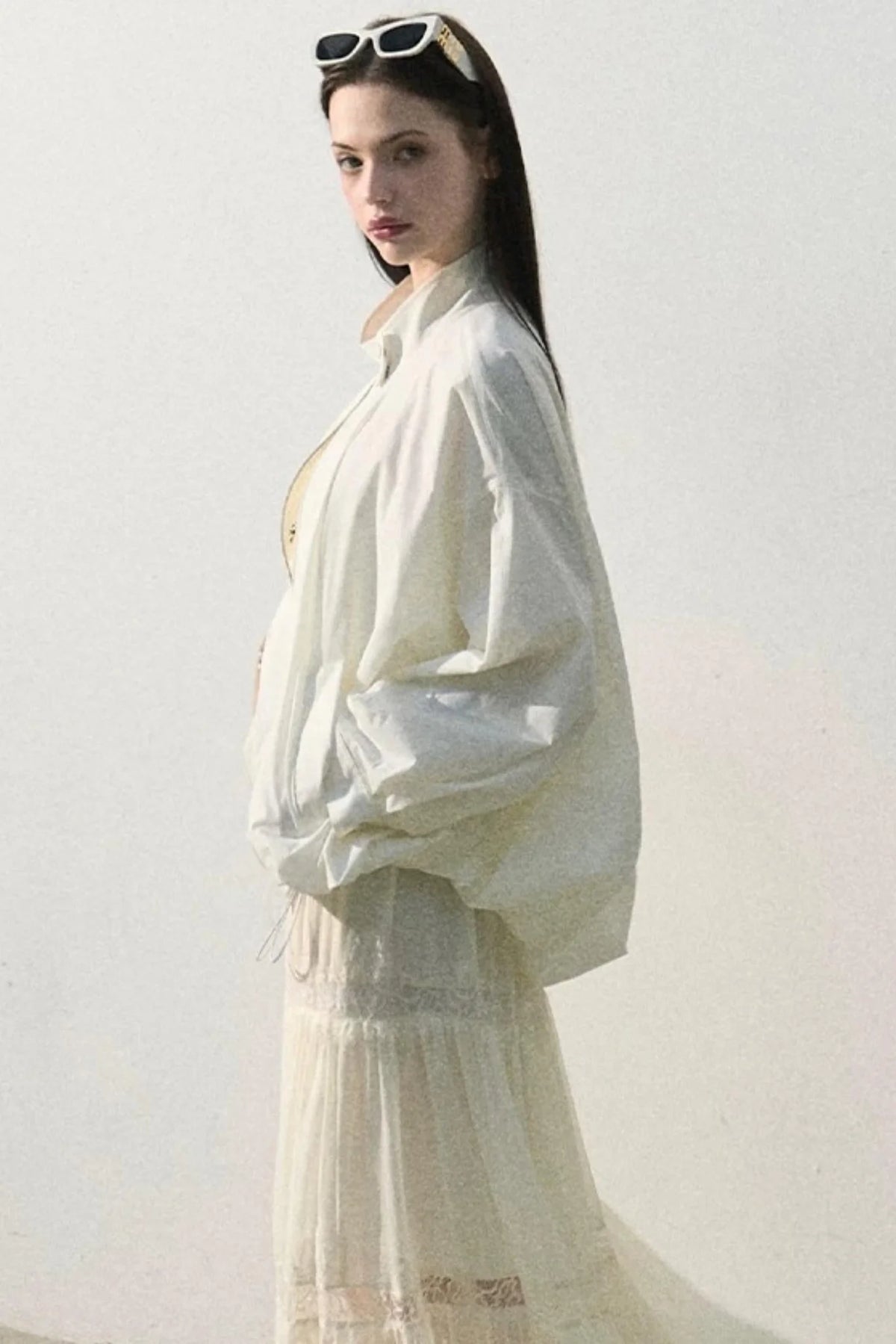 Textured Stand Collar Sun Jacket