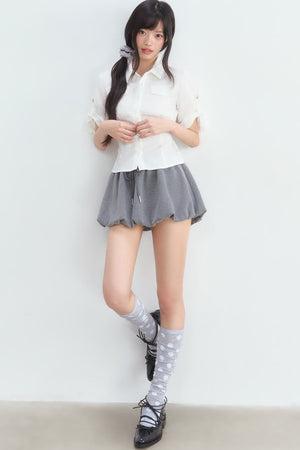 Textured White Double Pocket Shirt