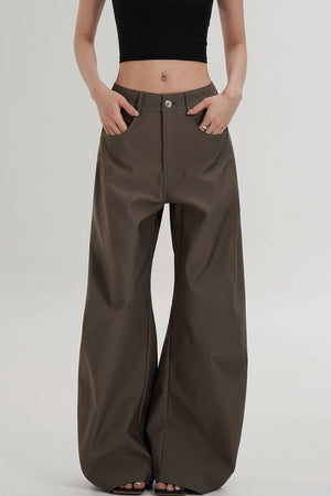 Textured Wide-Leg Scimitar Pants