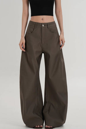 Textured Wide-Leg Scimitar Pants